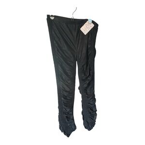 Free People Ruched Black Leggings Size Small/Medium NWT